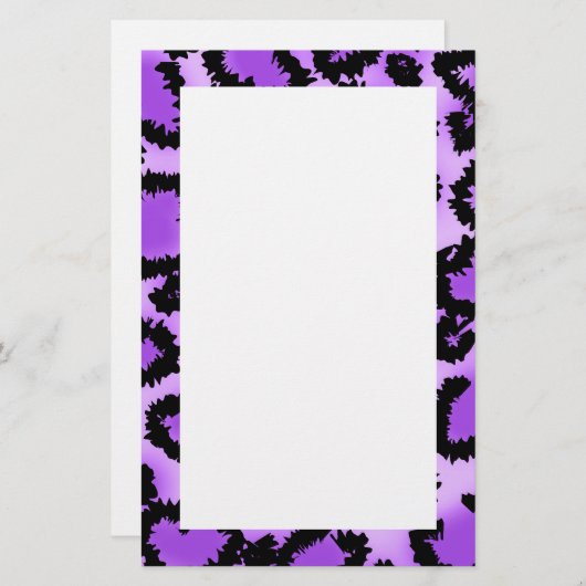 Paars en zwart lakspatroon. briefpapier (Voorkant / Achterkant)