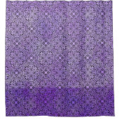 Paars en zwart nit patroon douchegordijn (Voorkant)