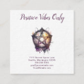 Paars en zwart Pentagram Square Visitekaartje (Achterkant)