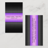 Paars en zwart roestvrij staal visitekaartje (Voorkant / Achterkant)