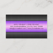 Paars en zwart roestvrij staal visitekaartje (Achterkant)