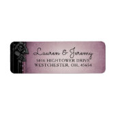 Paars en zwart Roos dat overeenkomt met Halloween  Etiket (Voorkant)