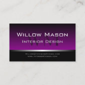 Paars en zwart Stripe Professional Visitekaartje (Voorkant)