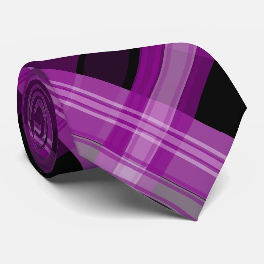 Paars en zwart Stropdas (Opgerold)
