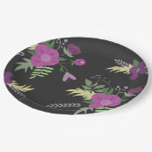 Paars en zwart ventilatorontwerp papieren bordje (Gekanteld)