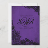 Paars en zwart Vrijgezellenfeest Kaart (Achterkant)