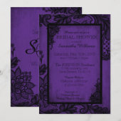 Paars en zwart Vrijgezellenfeest Kaart (Voorkant / Achterkant)