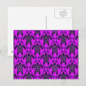 Paars en zwart Zee schildpad Briefkaart (Voorkant / Achterkant)