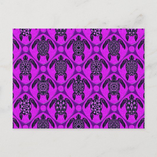 Paars en zwart Zee schildpad Briefkaart (Voorkant)