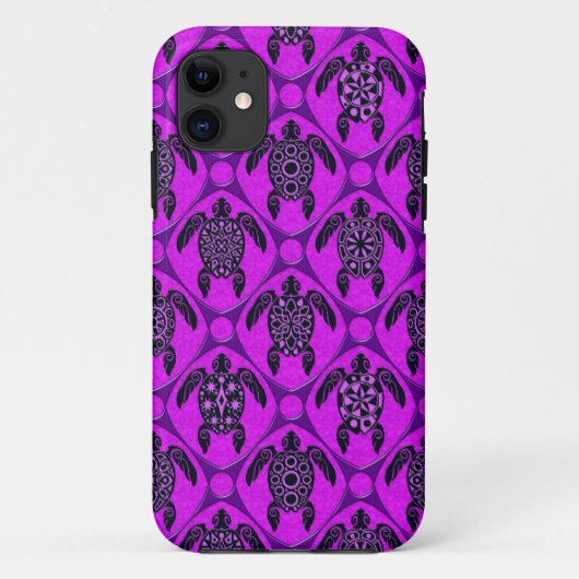 Paars en zwart Zee schildpad Case-Mate iPhone Case (Achterkant)