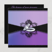 paars en zwarte bruiloft kaart (Voorkant / Achterkant)