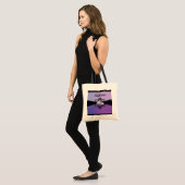 paars en zwarte bruiloft tote bag (Voorkant (model))