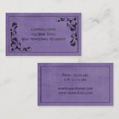 Paars en Zwarte Floral Visitekaartje (Voorkant / Achterkant)