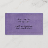 Paars en Zwarte Floral Visitekaartje (Achterkant)