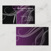 paars en zwarte haarsalon visitekaartjes (Voorkant / Achterkant)