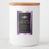  Paars- en zwarte-productlabels Roos ventilator Voedselcontainer Etiket (Voorkant)