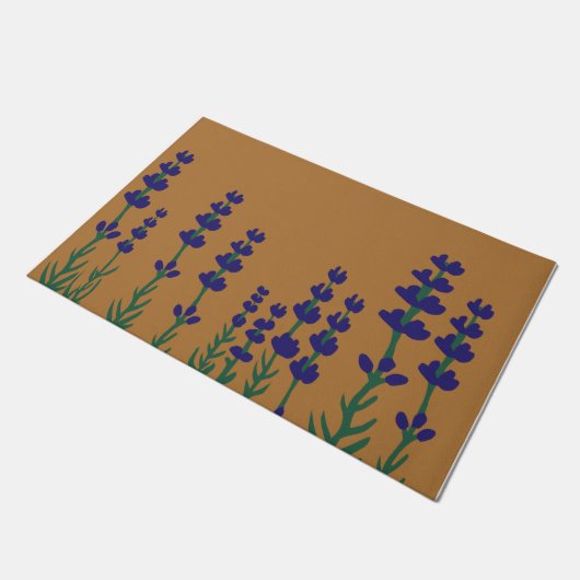Paars Engels lavender Flower Mat, Lavender Lover Deurmat (Schuin)