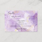 Paars esthetisch Kandle Care Square Visitekaartje (Achterkant)