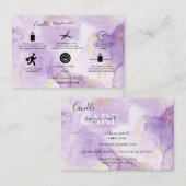 Paars esthetisch Kandle Care Square Visitekaartje (Voorkant / Achterkant)