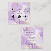 Paars esthetisch Kandle Care Square Visitekaartje (Voorkant / Achterkant)