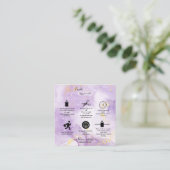 Paars esthetisch Kandle Care Square Visitekaartje (Staand voorkant)