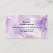 Paars esthetisch marmer Glitter Visitekaartje (Achterkant)