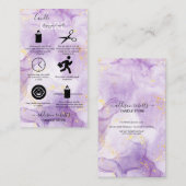 Paars esthetisch Visitekaartje voor kaarszorg (Voorkant / Achterkant)