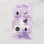 Paars esthetisch Visitekaartje voor kaarszorg (Voorkant)