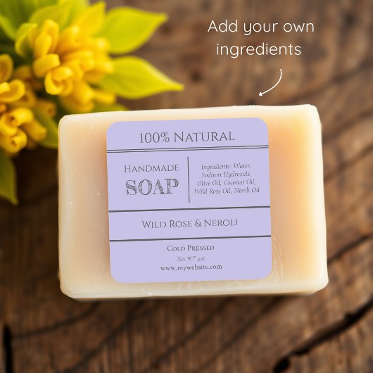 Paars | Etiketten van zeepingrediënten