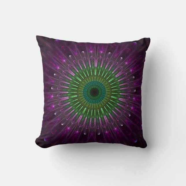 Paars Eye Fractal Pillow Kussen (Voorkant)