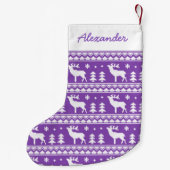 Paars Fair Isle-kerstkeuken Kleine Kerstsok (Achterkant)