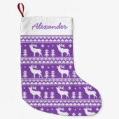 Paars Fair Isle-kerstkeuken Kleine Kerstsok (Voorkant)