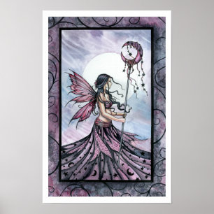 Paars Fairy Art Poster Afdrukken van Molly Harriso