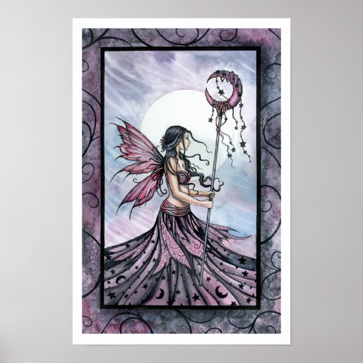 Paars Fairy Art Poster Afdrukken van Molly Harriso (Voorkant)