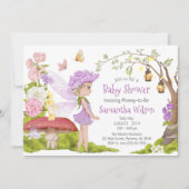 Paars Fairy Floral Fairy Tale Baby shower Kaart (Voorkant)