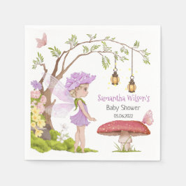 Paars Fairy Floral Fairy Tale Baby shower Servet