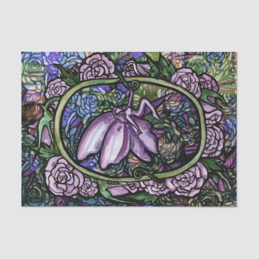 Paars Fairy Roos Garden Gardeners Rozen Tissuepapier (Voorkant)