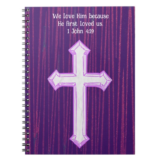 Paars Faith Cross Bijbelse Verse Journal Notitieboek (Voorkant)