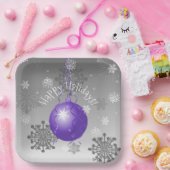 Paars Fancy kerstpapier Bord (Feest)