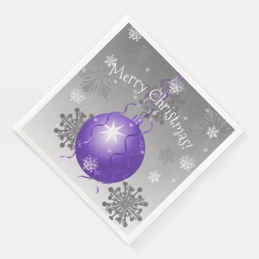 Paars Fancy kerstpapier Napkin Servet (Hoek)