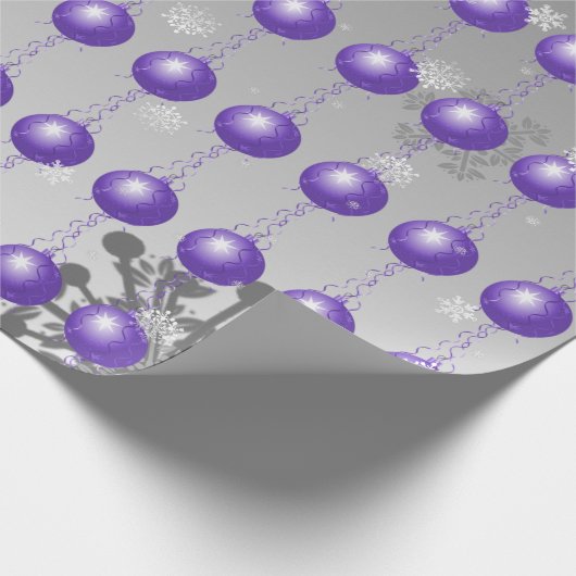 Paars Fancy kerstsierpapier Cadeaupapier (Hoek)