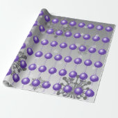 Paars Fancy kerstsierpapier Cadeaupapier (Uitgerold)