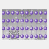 Paars Fancy kerstsierpapier Inpakpapier Vel (Voorkant 3)