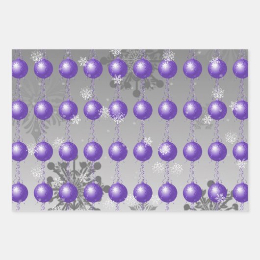 Paars Fancy kerstsierpapier Inpakpapier Vel (Voorkant 3)