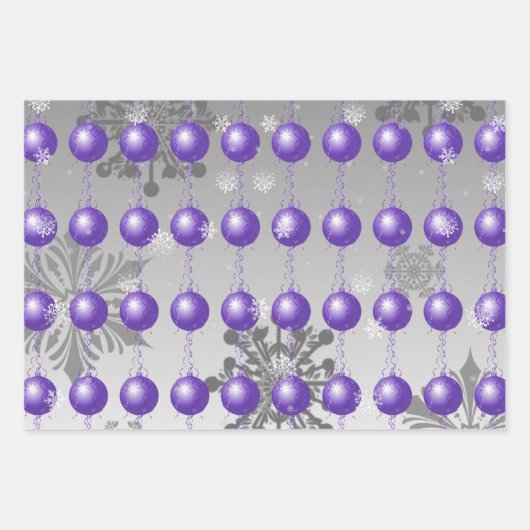 Paars Fancy kerstsierpapier Inpakpapier Vel (Voorkant 2)