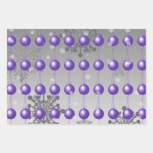 Paars Fancy kerstsierpapier Inpakpapier Vel (Voorkant)