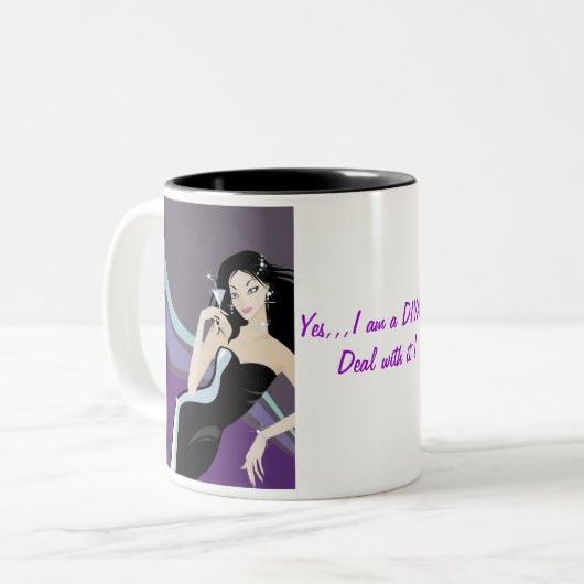 paars fancy meisje met martinglas tweekleurige koffiemok (Voorkant links)