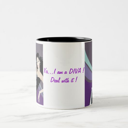 paars fancy meisje met martinglas tweekleurige koffiemok (Center)