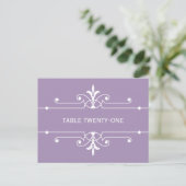 Paars Fancy Ornamental Table Number Briefkaart (Staand voorkant)