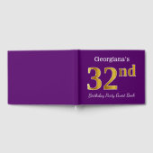 Paars, Faux Gold 32e verjaardag; Eigen naam Gastenboek (Volledig)